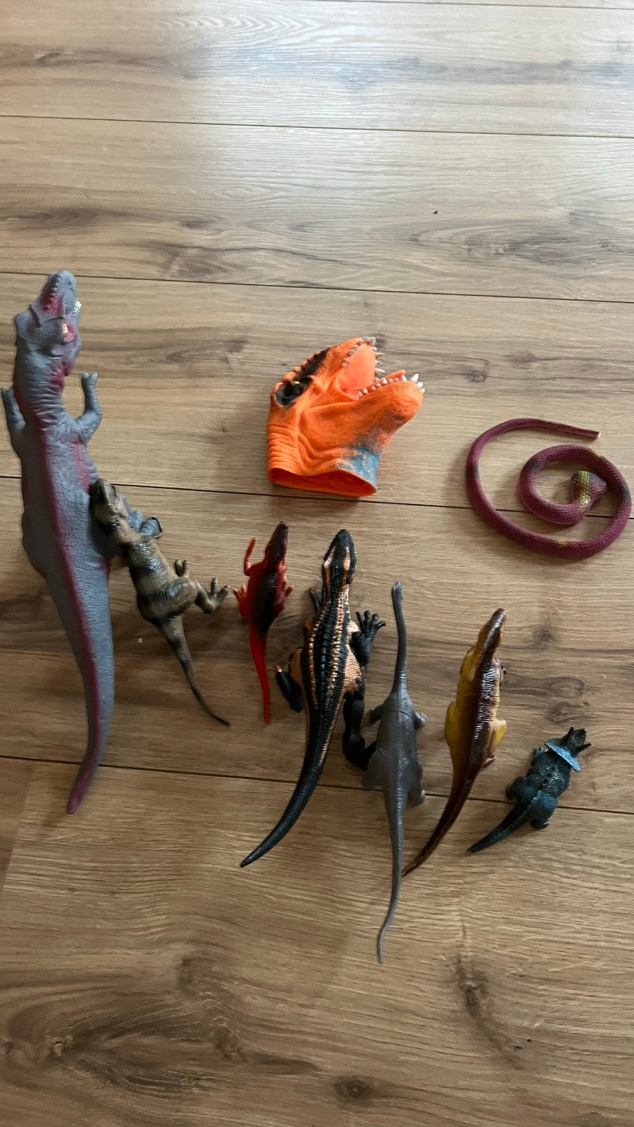 Dinosaurus speelgoed set met handpop en slang, Ophalen, Gebruikt, Jongen of Meisje