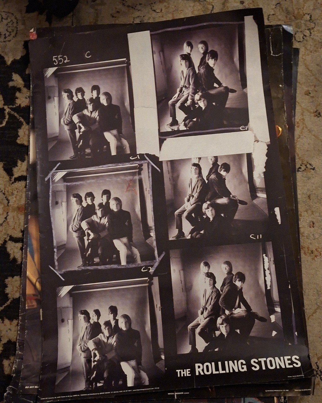 Vintage The Rolling Stones Poster 60x90 cm, Deurposter of groter, Ophalen of Verzenden, Muziek, Rechthoekig Staand