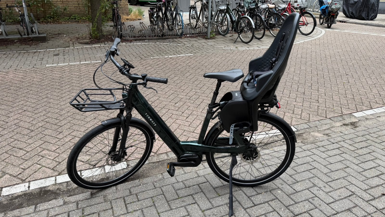 Tenways AGO T E-bike met kinderzitje en voordrager, Zo goed als nieuw, 47 tot 51 cm, 50 km per accu of meer, Ophalen