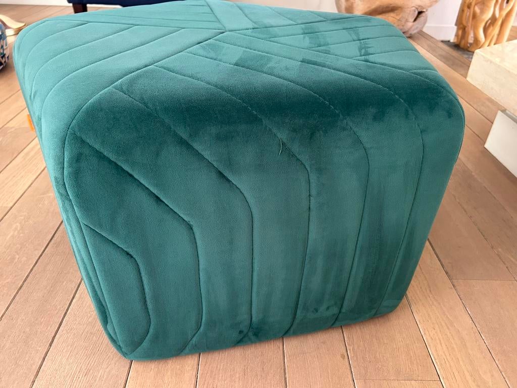 Poef zacht velours, Ophalen, Gebruikt, Hip, 50 tot 75 cm