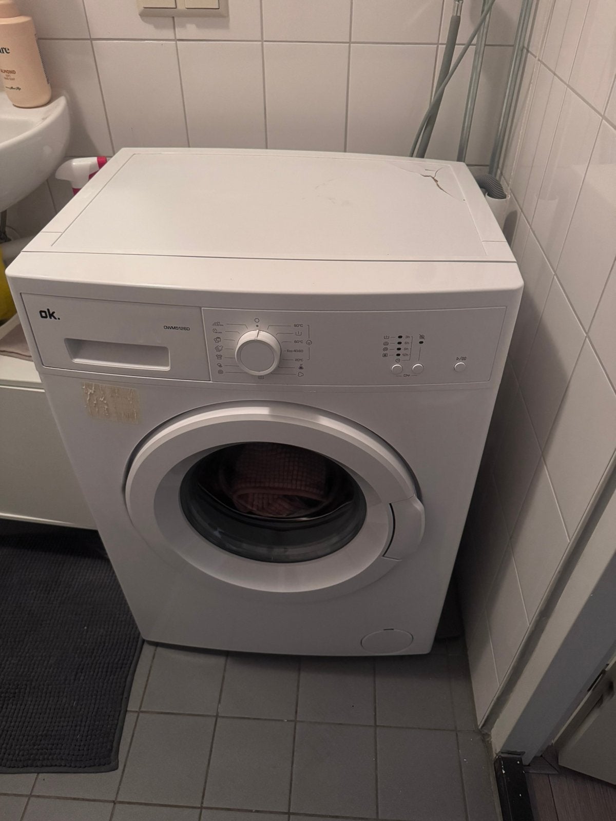 Ok Wasmachine met schade, Ophalen, Gebruikt, 1200 tot 1600 toeren, 85 tot 90 cm