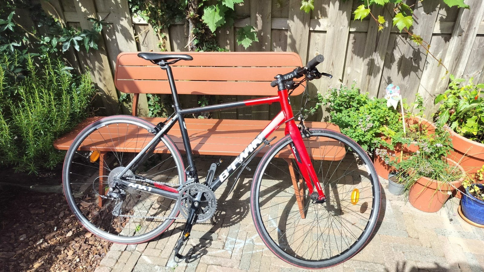 B'twin racefiets, 28 inch, Gebruikt, Velgrem, Aluminium