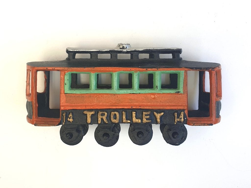 Trolley nr 14 gietijzer handgeschilderd, Antiek en Kunst, Ophalen