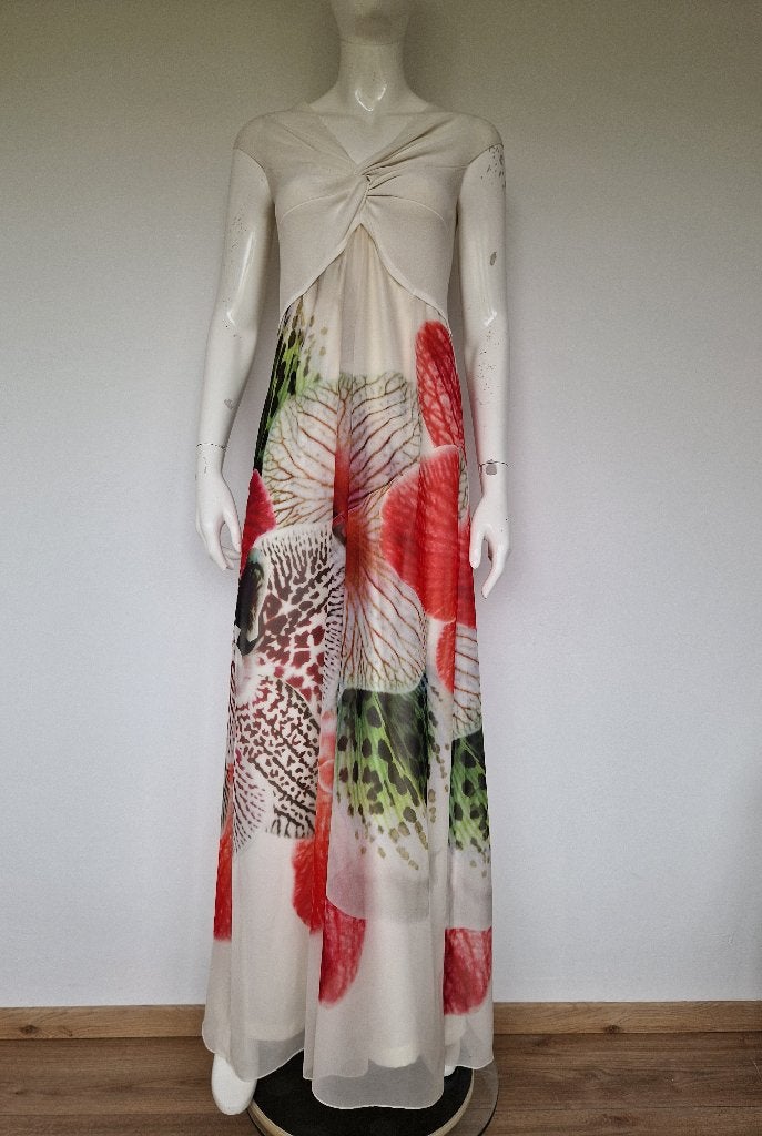 Addy van den Krommenacker for Steps jurk. Orchidee Print M, Maat 38/40 (M), Nijmegen, Verhip-vintage.nl, Ophalen of Verzenden