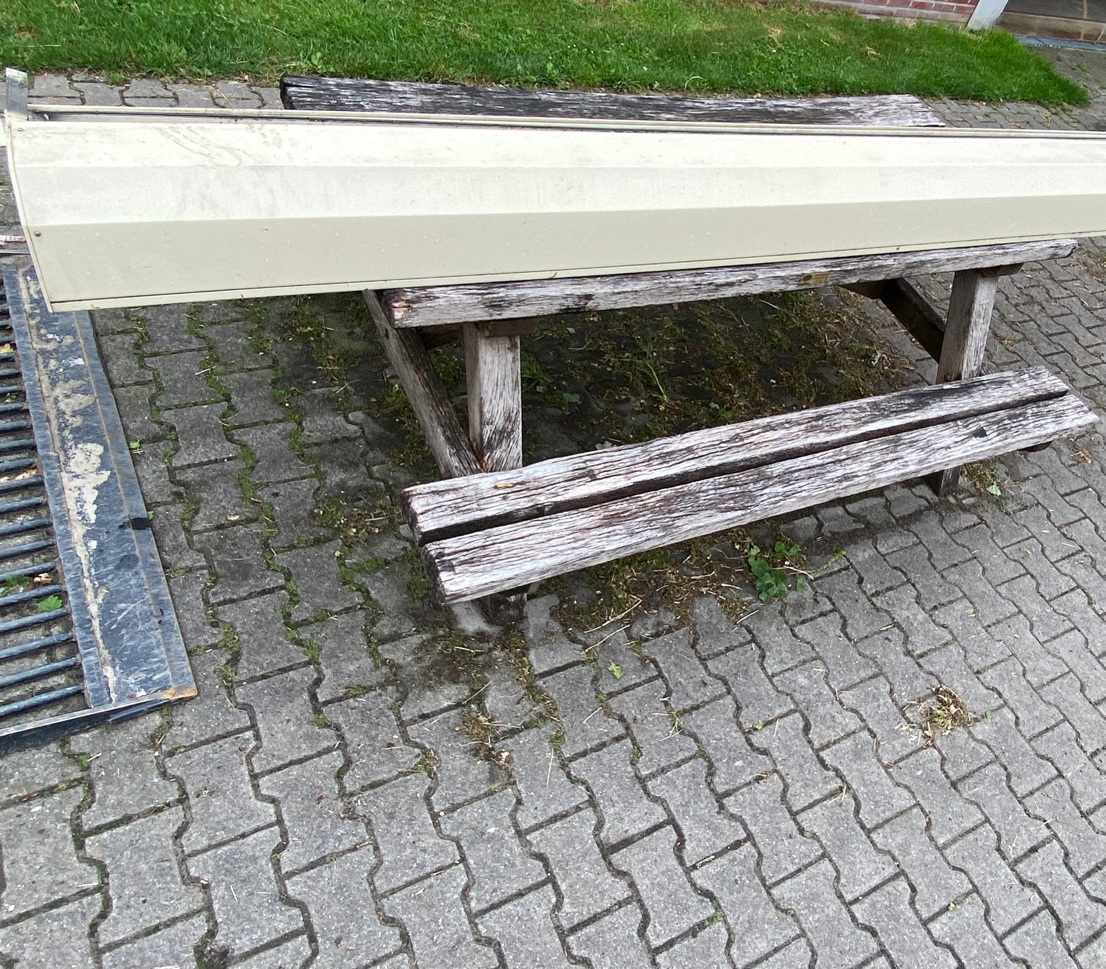 Mooi Rolluik, elektrisch 350 breed, 230 hoog, Doe-het-zelf en Verbouw, Rolluiken, Ophalen, 200 cm of meer, Crème of Beige, Zo goed als nieuw