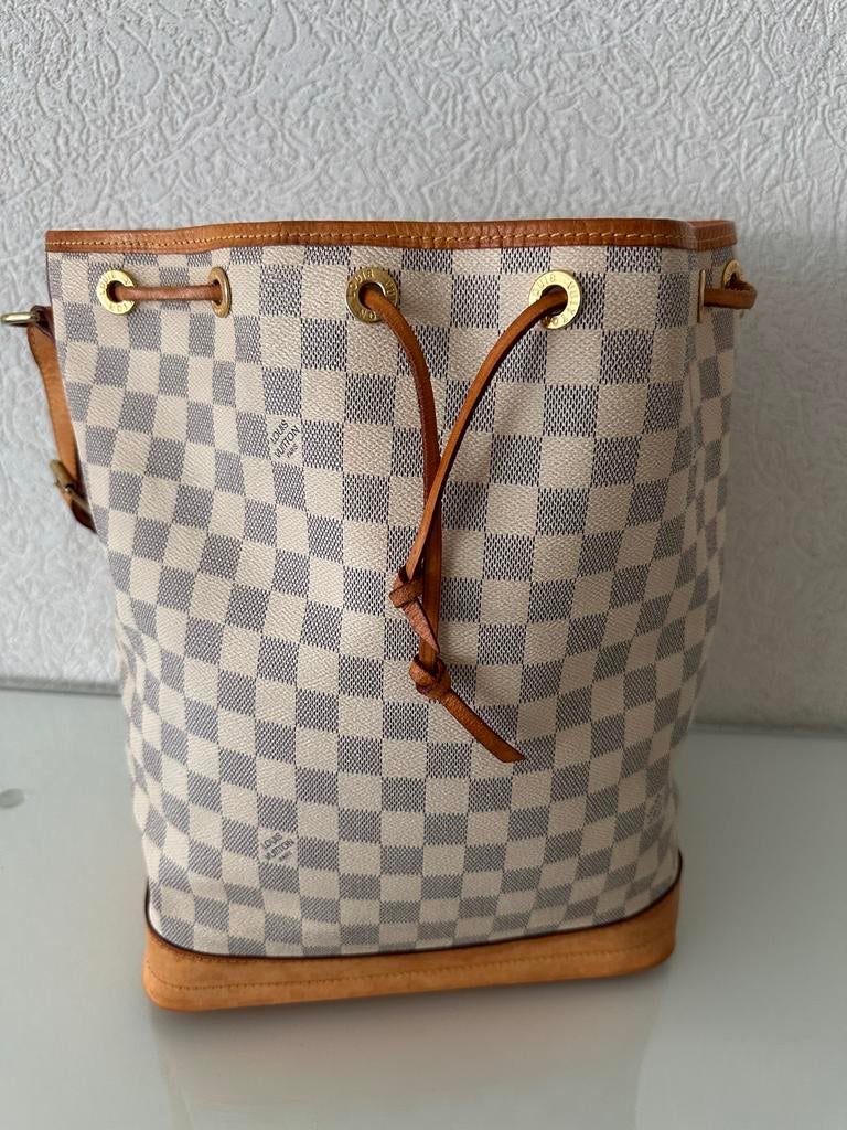 Louis Vuitton Noé Damier Azur - Tijdloze Vintage Schoudertas, Sieraden, Tassen en Uiterlijk, Ophalen of Verzenden, Gebruikt, Beige