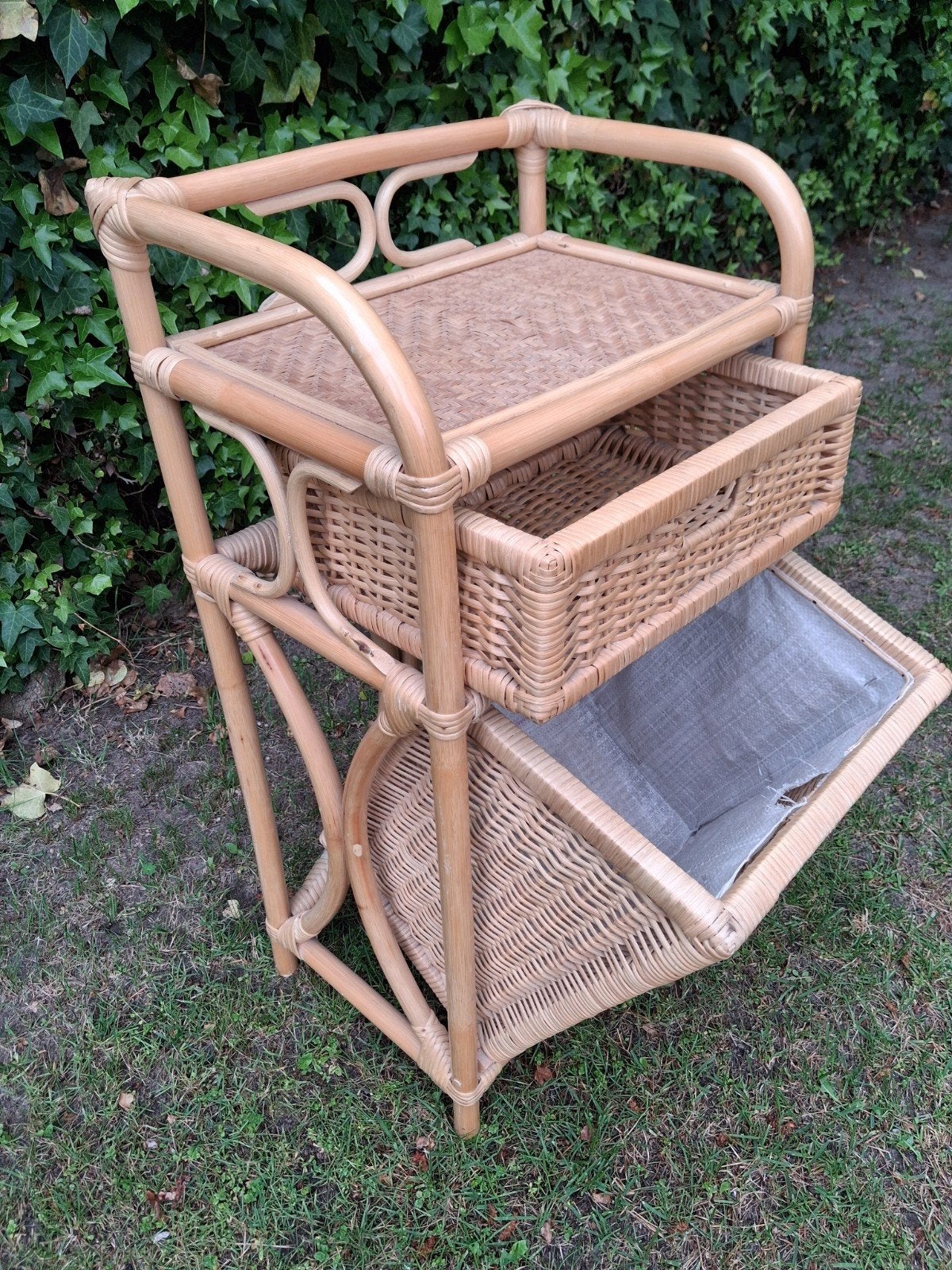 Bamboe / rotan kastje, Minder dan 50 cm, Gebruikt, Overige typen, Ophalen of Verzenden