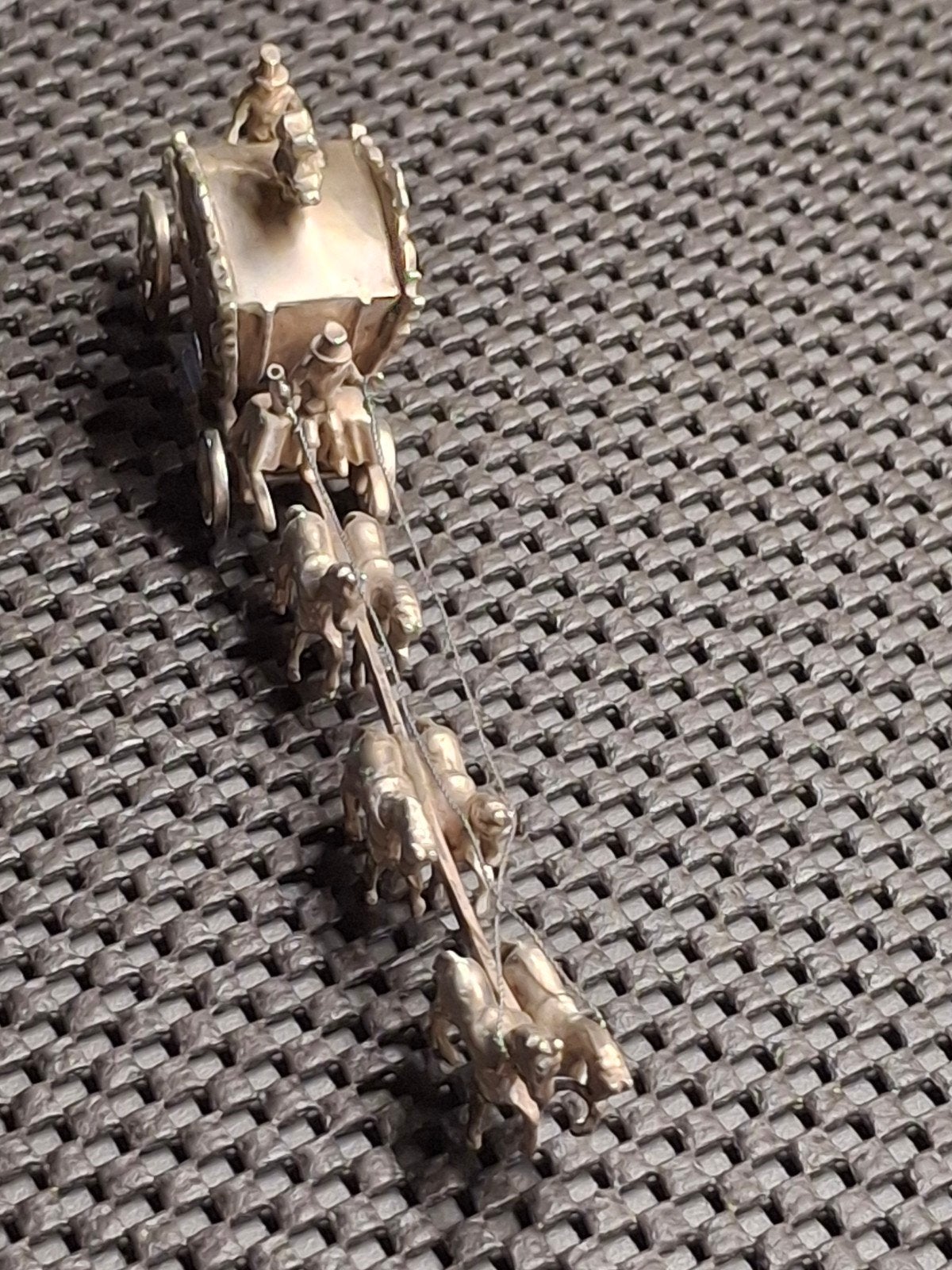 miniatuur  koets met paarden zwaar, Verzenden