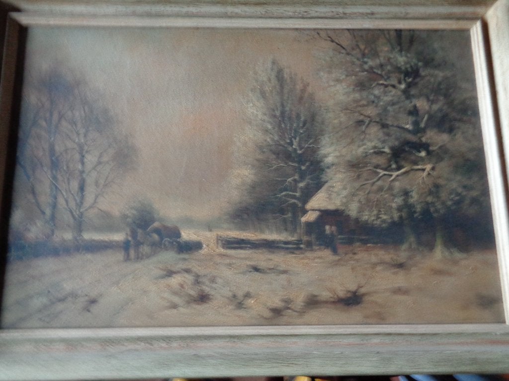 winterschilderij, Antiek en Kunst, Kunst | Schilderijen | Klassiek, Ophalen