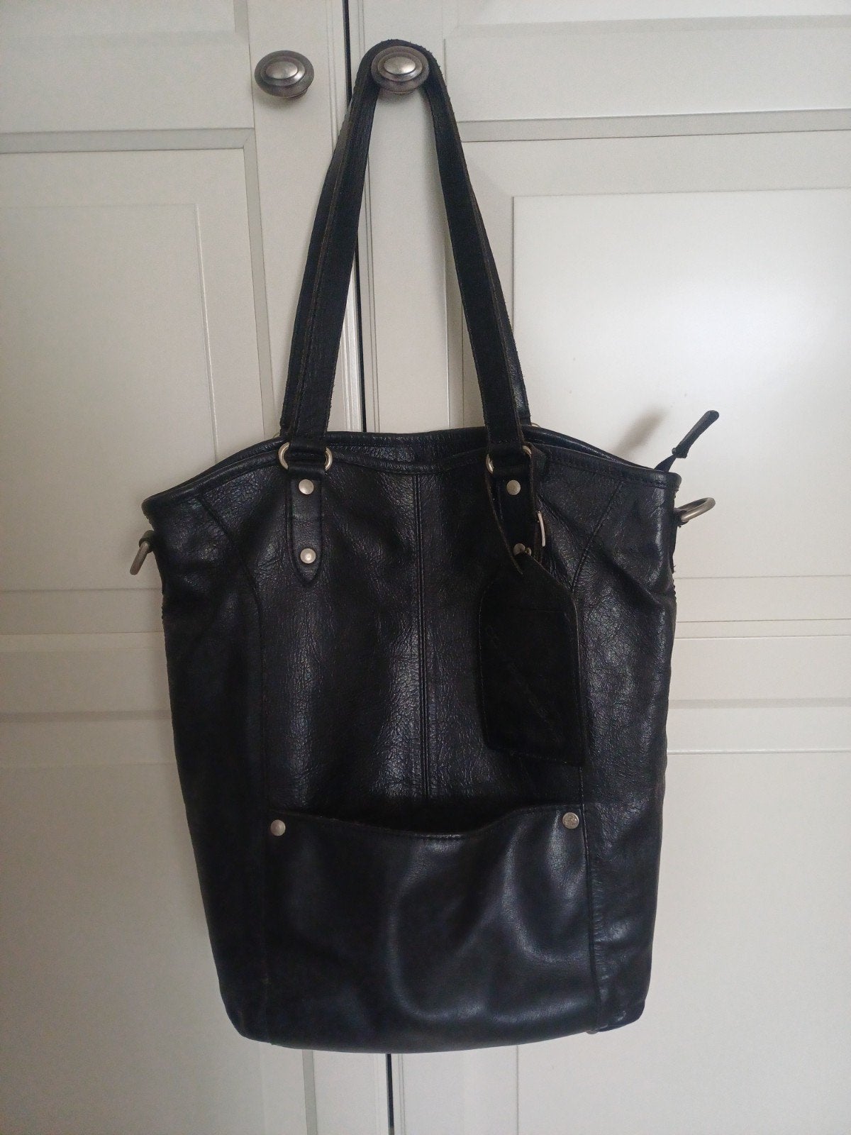 Zwarte Cowboy tas - Ruime schoudertas, Ophalen of Verzenden, Zo goed als nieuw, Zwart, Handtas