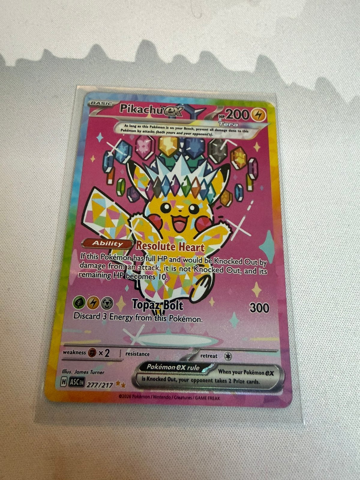 Pikachu ex acended heroes 277/217, Ophalen, Nieuw, Losse kaart, Foil
