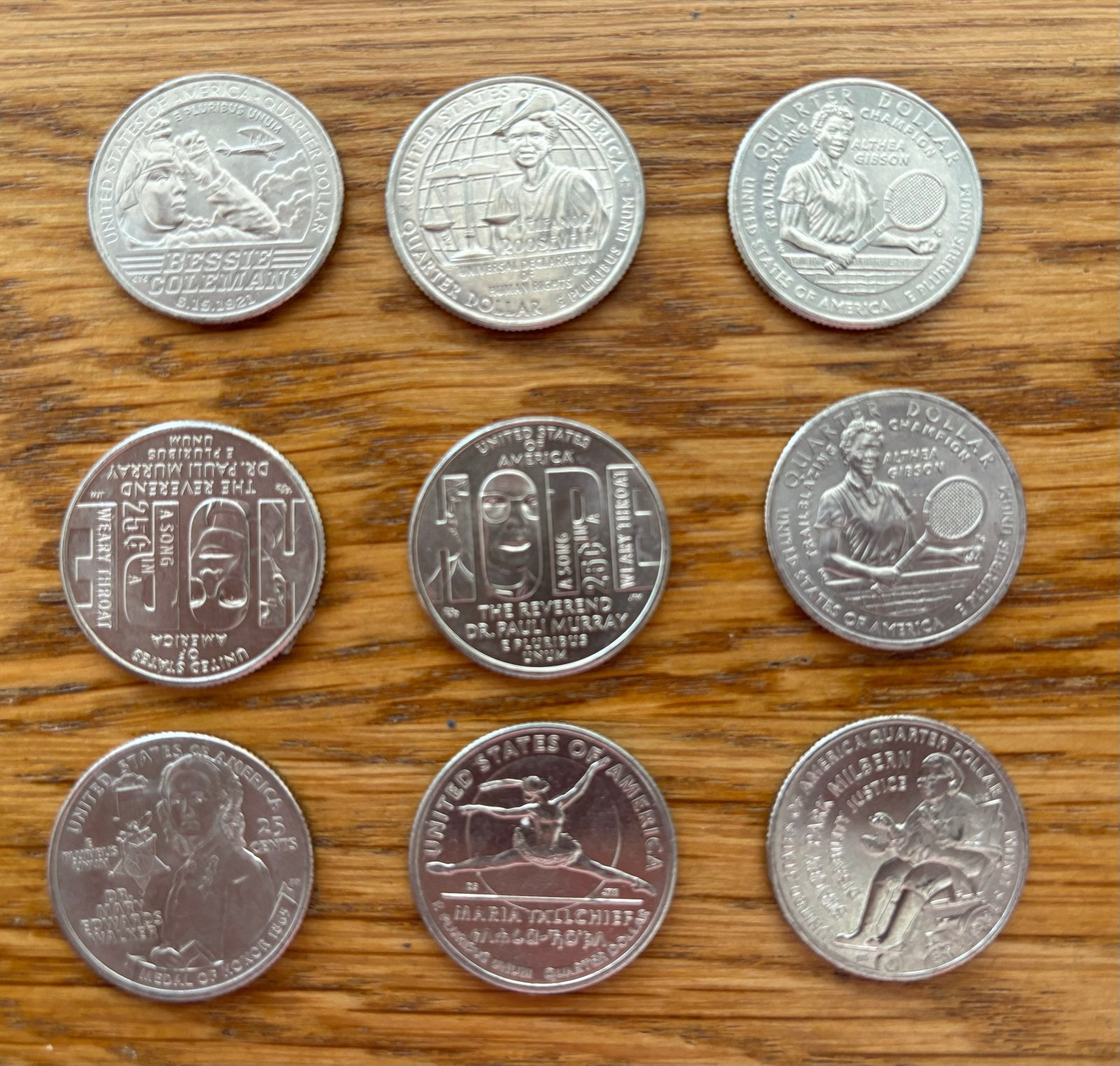 Amerikaanse Women Quarters Munten Set (9 stuks), Postzegels en Munten, Munten | Amerika, Ophalen of Verzenden, Noord-Amerika, Losse munt