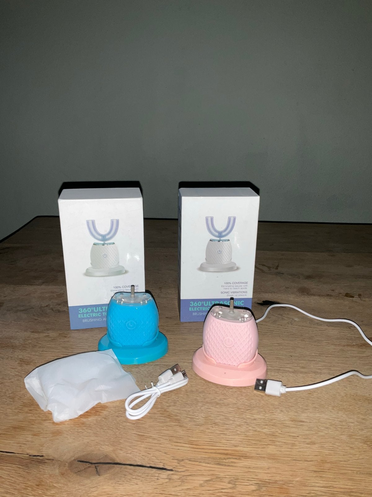360 Ultrasone Elektrische Tandenborstel met 1 Nieuw Borstel, Ophalen of Verzenden, Gebruikt, Mondverzorging