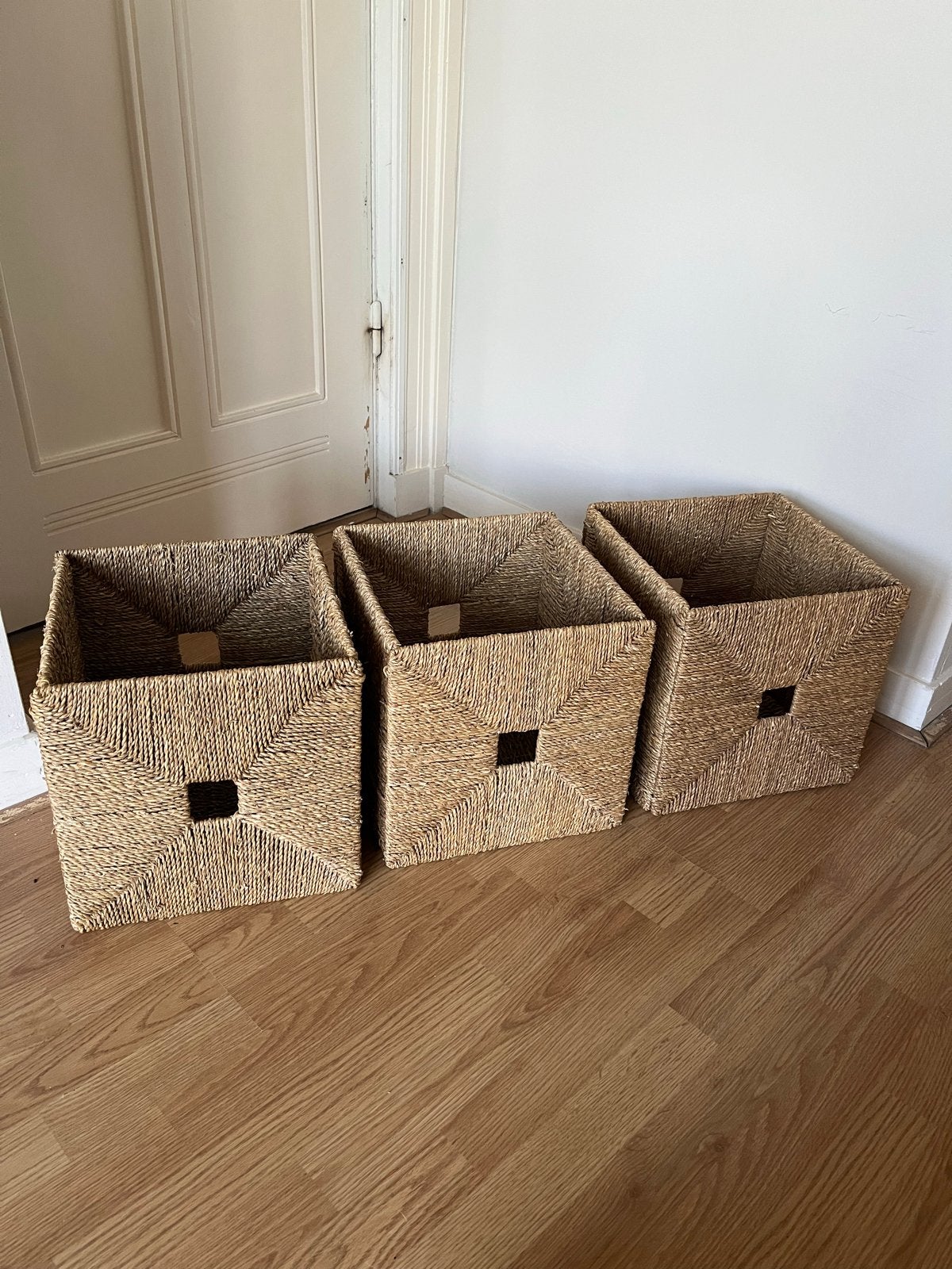 Set van 3 opvouwbare manden voor Kallax kast, Ophalen, Gebruikt, Bruin, Natuurlijk materiaal