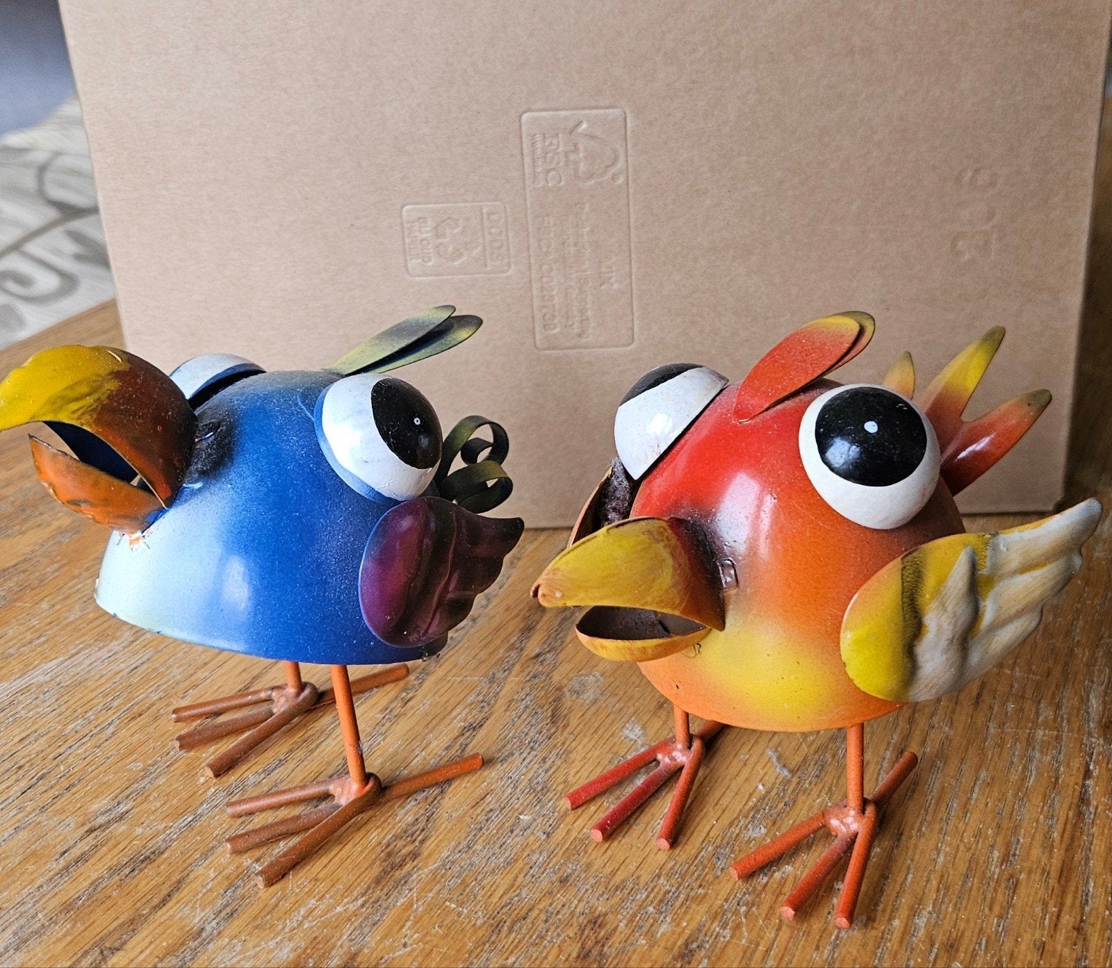 Leuke siervogels voor in de tuin - set van 2, Ophalen of Verzenden, Zo goed als nieuw, Metaal, Dierenbeeld