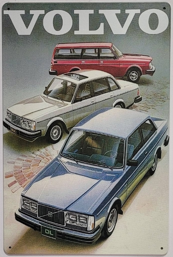 Volvo 3 auto's reclamebord van metaal wandbord decoratie, Ophalen of Verzenden, Nieuw, Auto's
