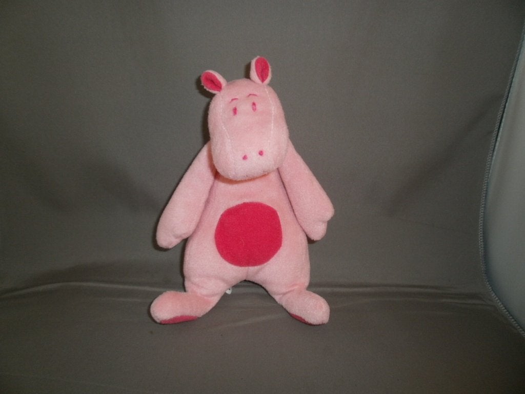 unitoys nijlpaard/varken/beer Hippo tweekleurig roze velours, Overige merken, Ophalen of Verzenden, Zo goed als nieuw, Roze