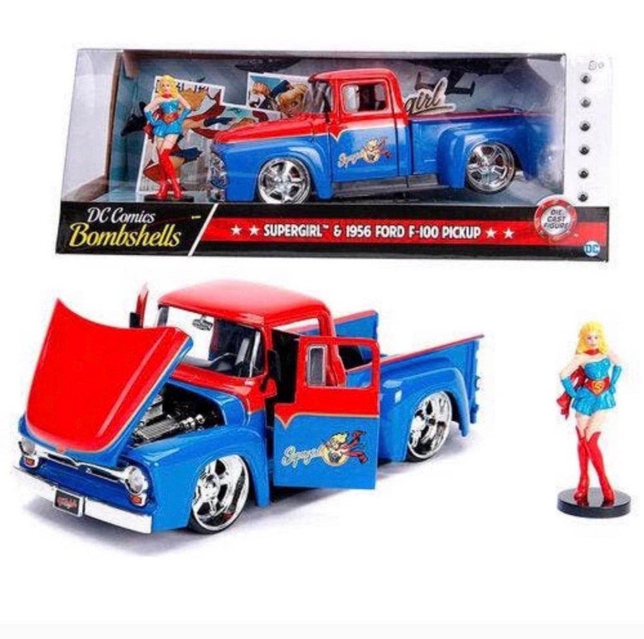Ford F-100 Pick Up 1956 Supergirl DC-Comics Bombshells 1:24, J, Auto, Nieuw, Ophalen of Verzenden