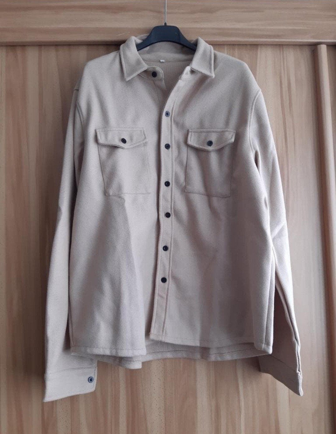 Nieuw Heren Fleece Overhemd XL, Ophalen of Verzenden, Nieuw, Beige, Halswijdte 43/44 (XL)