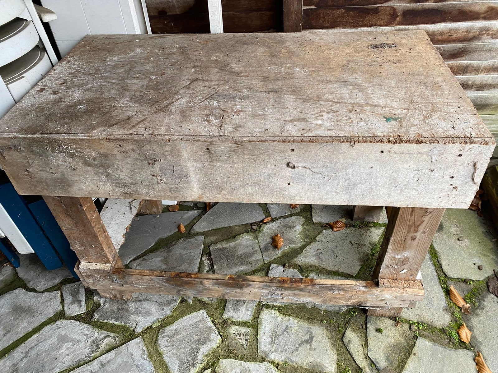 Houten tafel, werktafel, klustafel, werkbank 118x63x80 cm., Ophalen, Gebruikt, 120 tot 170 cm