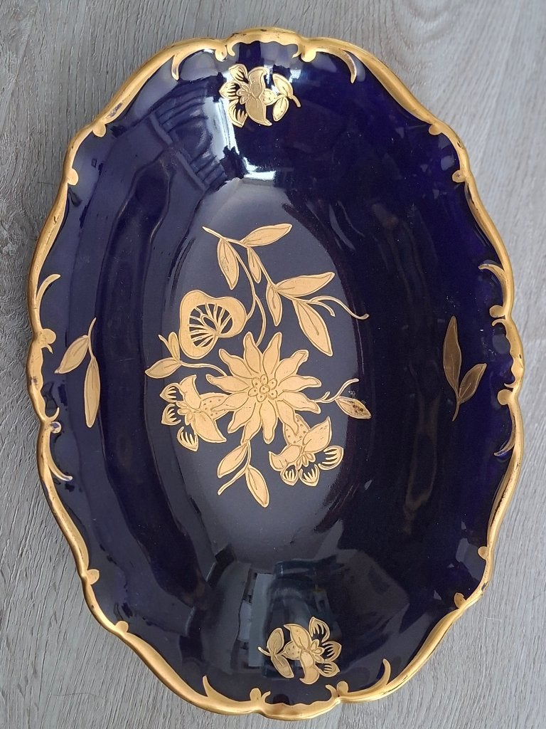 Echte Kobalt schaal van Ilmenau/Graf von Henneberg-Porzellan, Ophalen of Verzenden