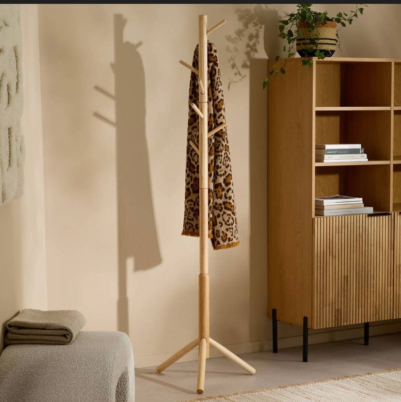 Wehkamp Home Staande Kapstok Rubberwood - Natuurlijke Houtlo, Huis en Inrichting, Nieuw, Ophalen of Verzenden, Staande kapstok
