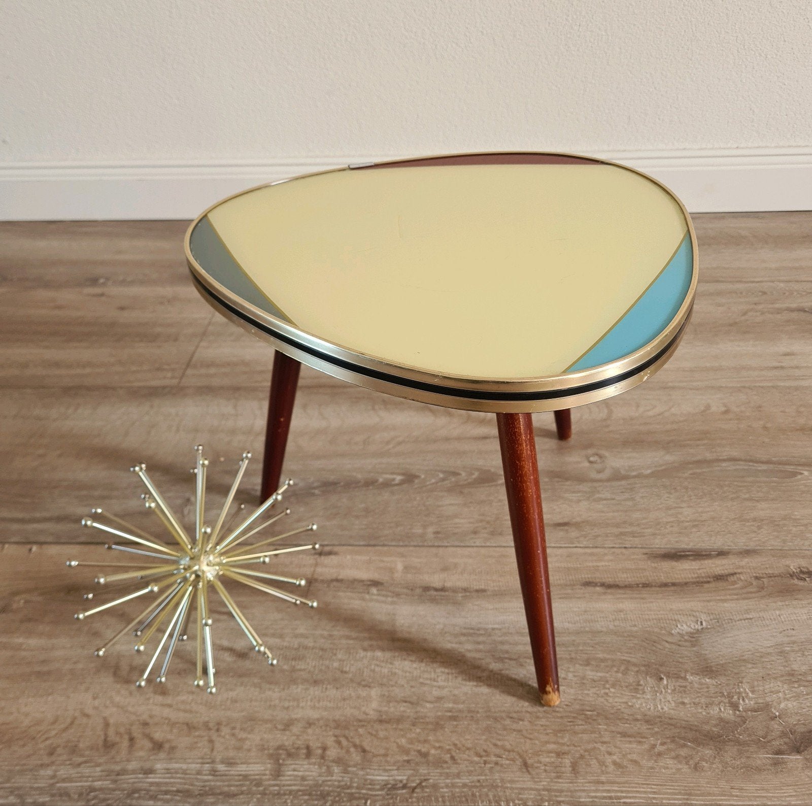 vintage retro tafel plantentafel bijzettafel glas sixties, Ophalen of Verzenden, Huis en Inrichting