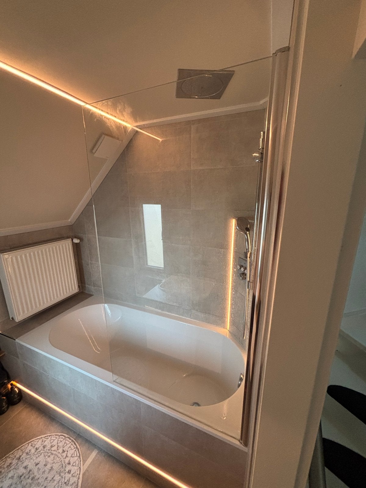 Douchewand 150x80 cm voor bad, Ophalen, Nieuw, Met bad