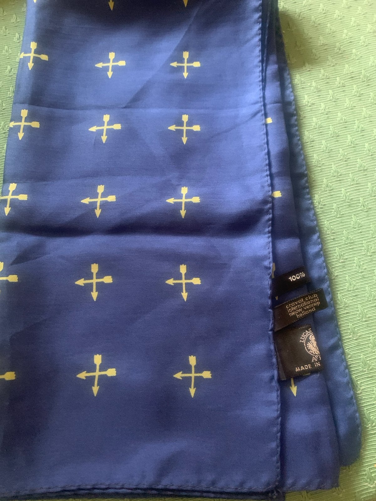 Unieke Zijden Cravatclub Sjaal Lucas Bols - Nieuwstaat, Ophalen of Verzenden, Nieuw, Blauw, Met patroon