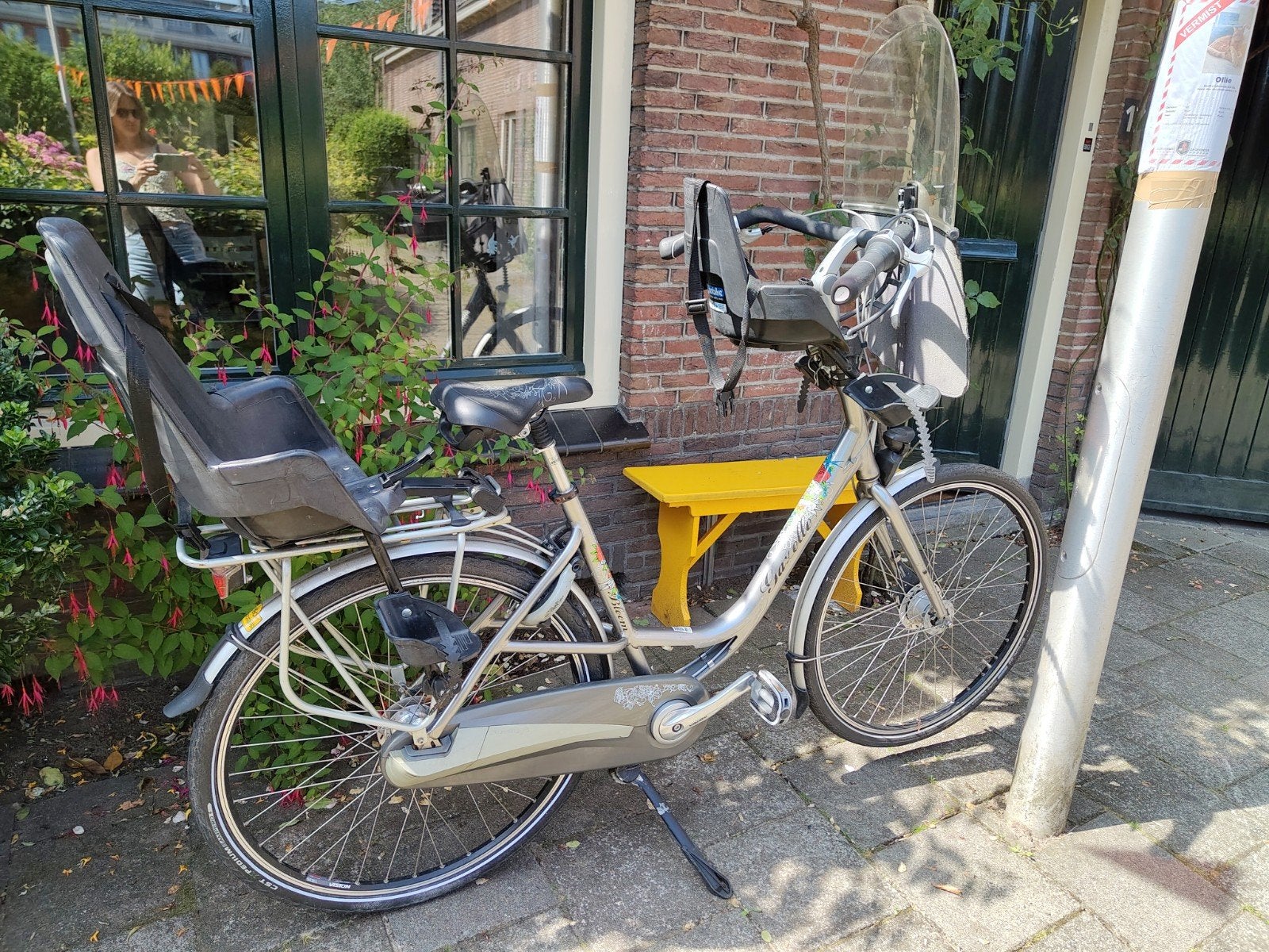 Gazelle Moederfiets met twee kinderzitjes, Ophalen, 2 zitjes, Gebruikt, Versnellingen