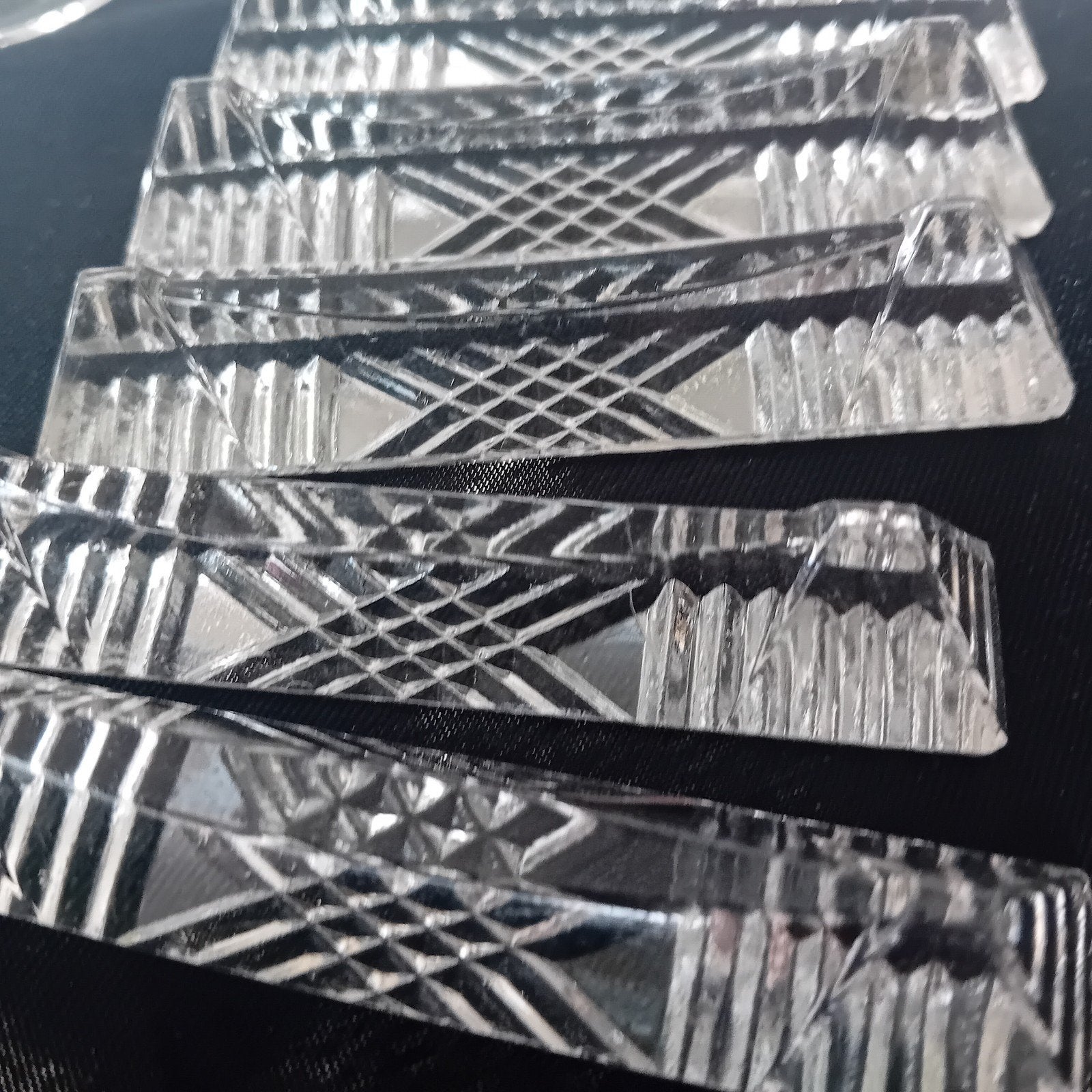 Set van 12 kristallen 8 euro messenleggers met geslepen dec, Ophalen of Verzenden