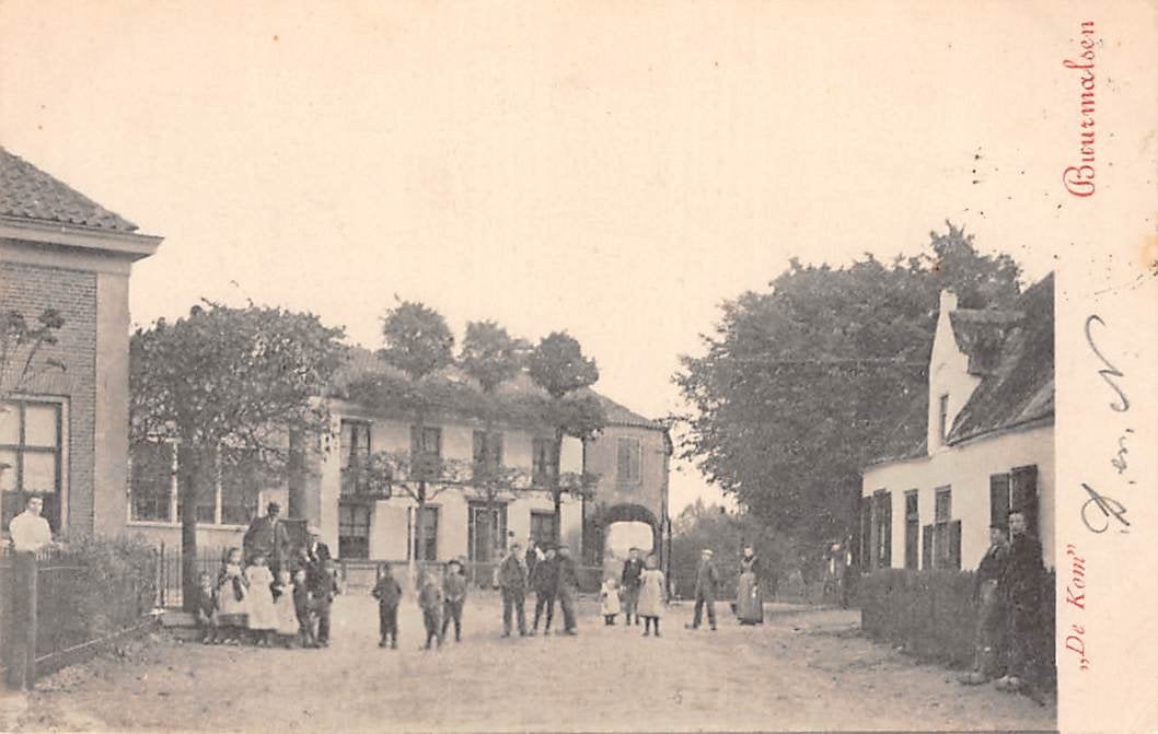Buurmalsen De Kom Rijksstraatweg Geldermalsen Betuwe 1902, Verzamelen, Ansichtkaarten | Nederland, Verzenden, Voor 1920, Gelopen