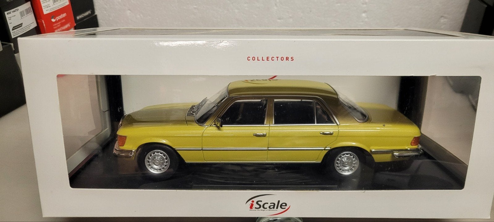 iScale Mercedes S Klasse 450 SEL 6.9 W116, Ophalen of Verzenden, Zo goed als nieuw, Auto, Overige merken