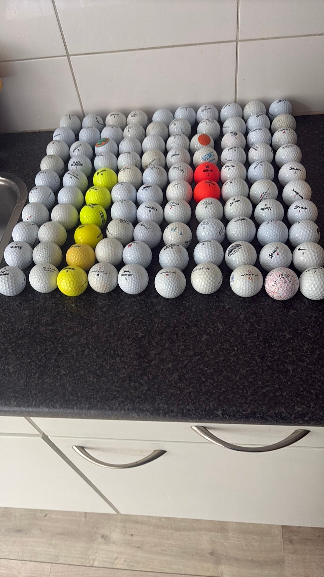 Mix golfballen 100 st, Ophalen of Verzenden, Gebruikt, Bal(len)