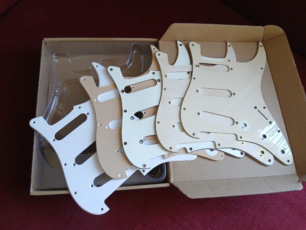 Vintage Pick-quards slagplaten set van 5 incl. back-covers, Muziek en Instrumenten, Ophalen of Verzenden, Gebruikt, Elektrische gitaar