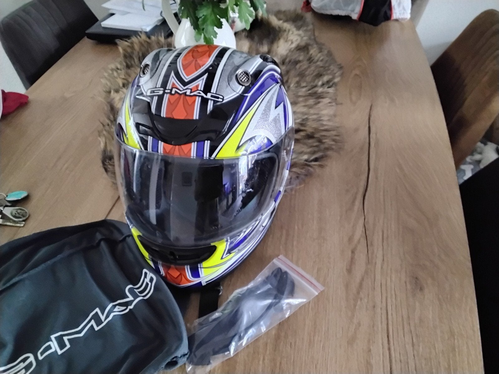 Motor bromfiets helm, Fietsen en Brommers, Brommerhelmen, Ophalen of Verzenden, Nieuw, Large