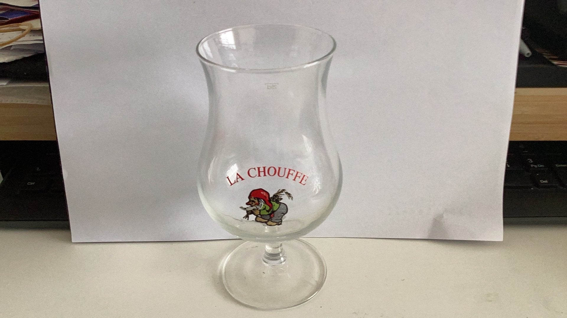 La Chouffe Bierglas, Verzamelen, Biermerken, Zo goed als nieuw, Glas of Glazen, Overige merken, Ophalen of Verzenden