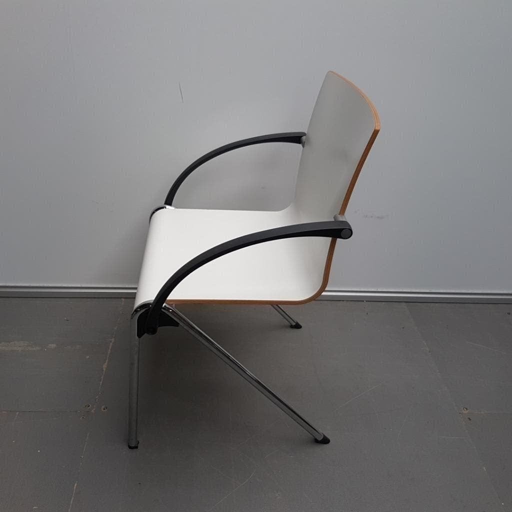 2x Prachtige DRABERT VUELO houten design stoelen met leuning