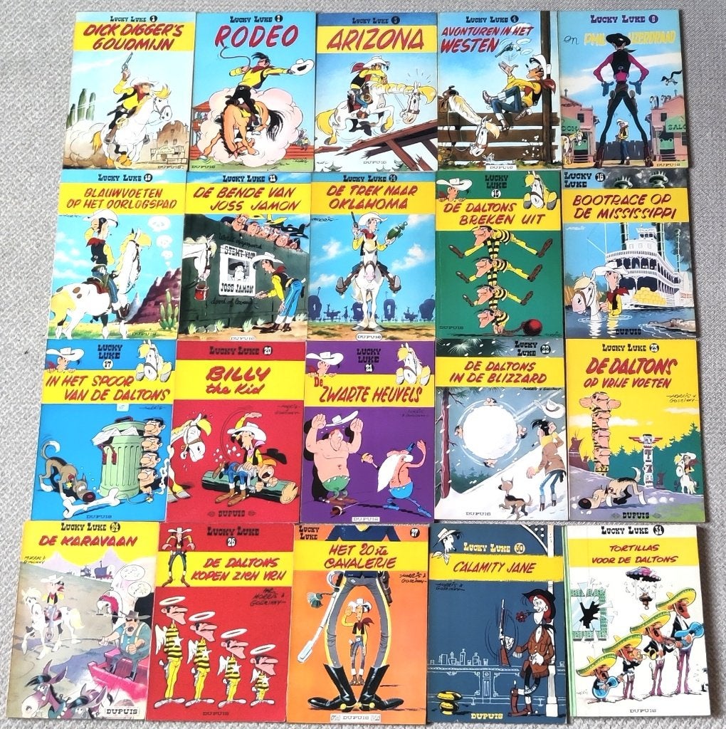 20 stripboeken van Lucky Luke Dupuis uitgaven, Boeken, Meerdere stripboeken, Ophalen of Verzenden, Zo goed als nieuw