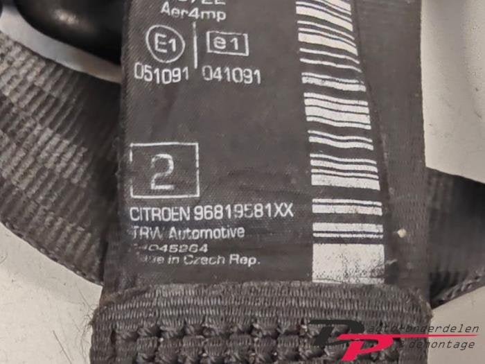 Veiligheidsgordel links-achter van een Citroen C3, Auto-onderdelen, Gebruikt, -, Ophalen of Verzenden, -
