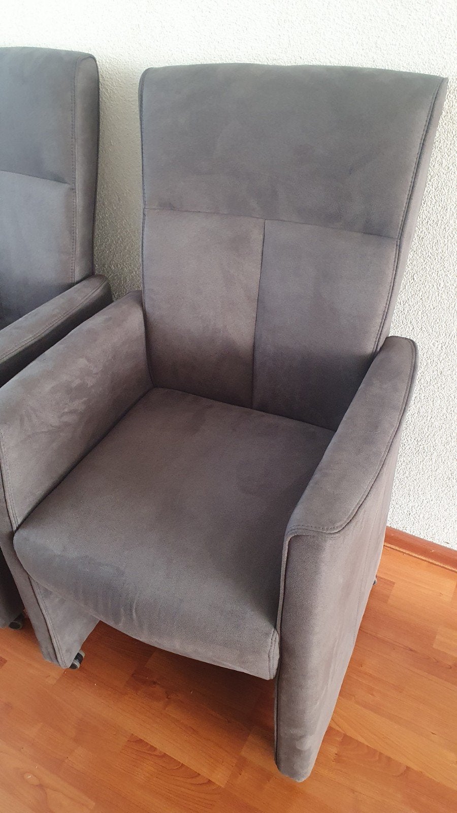 Set van 6 comfortabele grijze eettafelstoelen, Ophalen, Modern, Comfortabel, Zo goed als nieuw, Vijf, Zes of meer stoelen