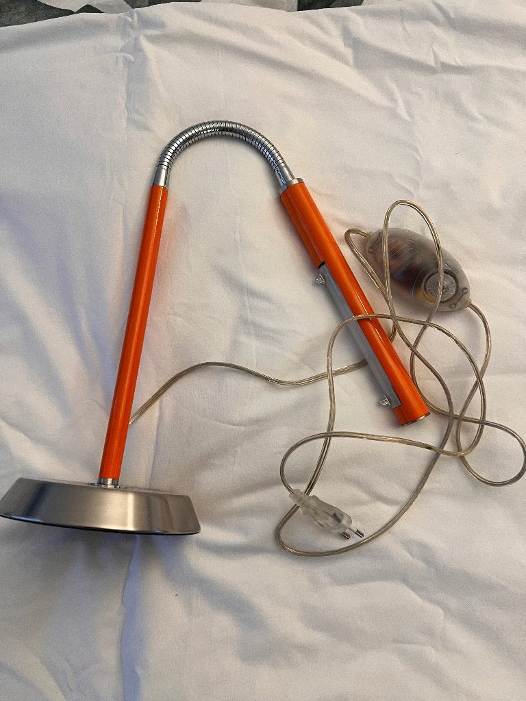 Oranje design bureaulamp verstelbaar retro, Ophalen, Minder dan 50 cm