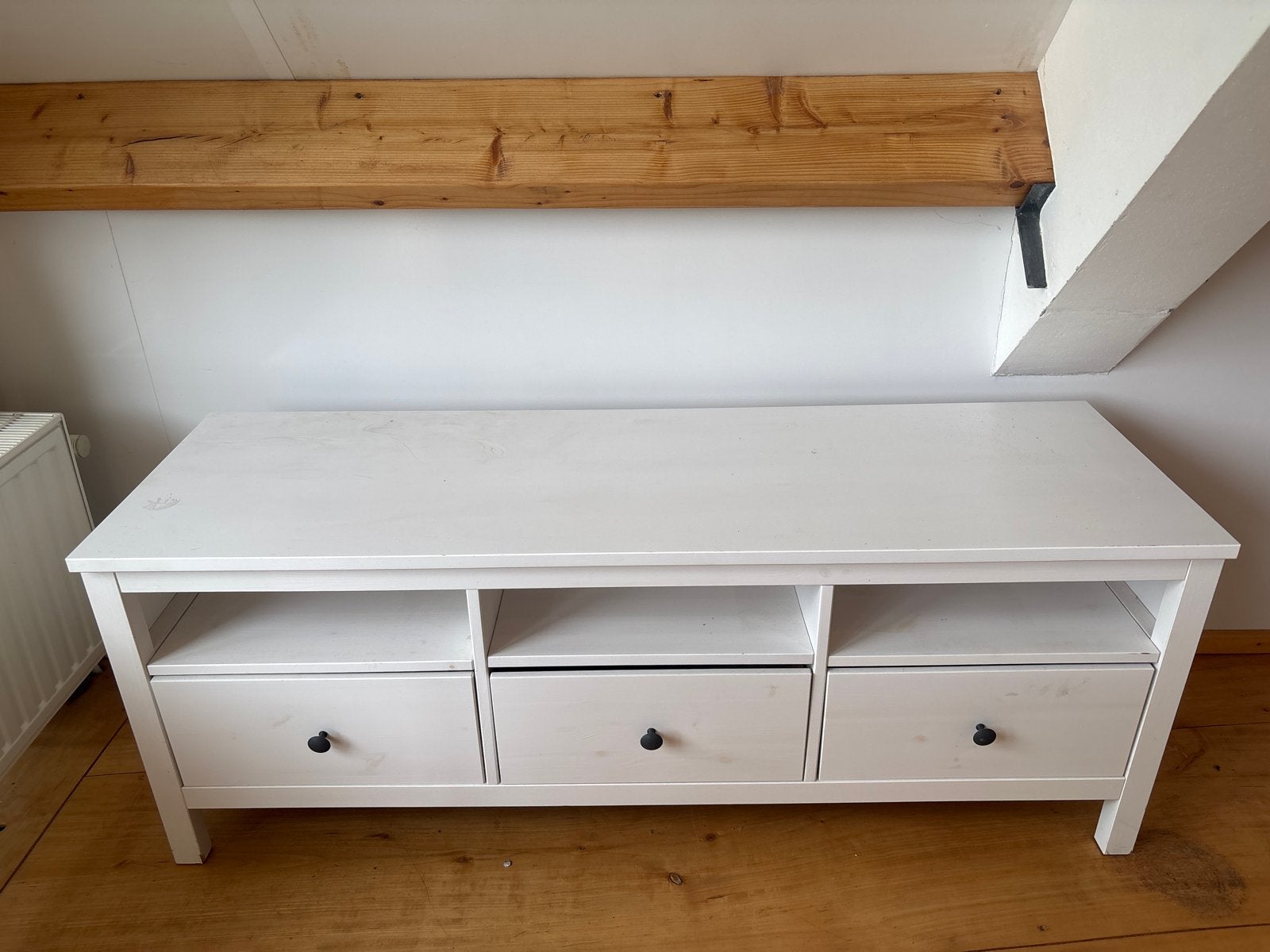 IKEA Hemnes TV-meubel wit, Gebruikt, 100 tot 150 cm, Ophalen of Verzenden, Minder dan 100 cm