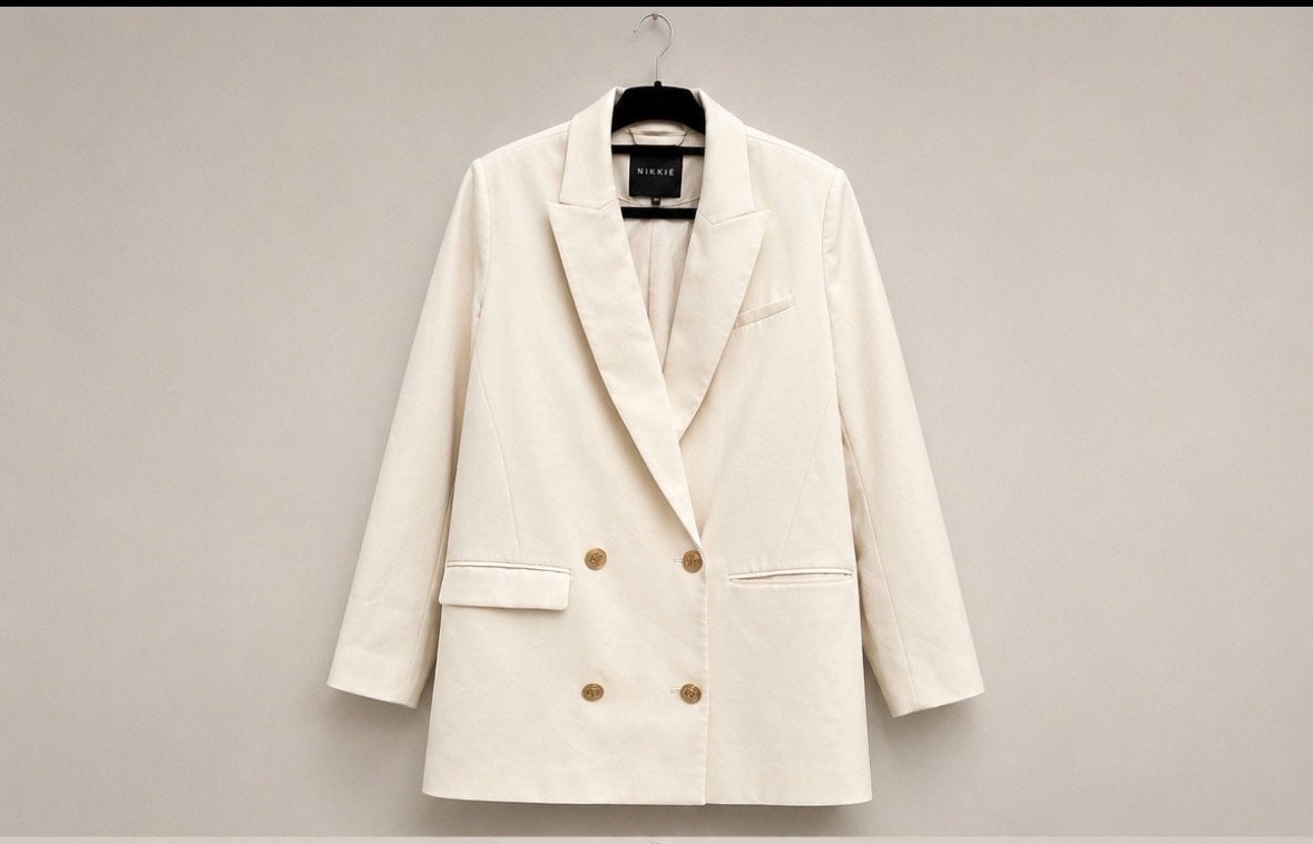 Nikkie oversized blazer crème maat 40, Maat 38/40 (M), Beige, Ophalen of Verzenden, Zo goed als nieuw