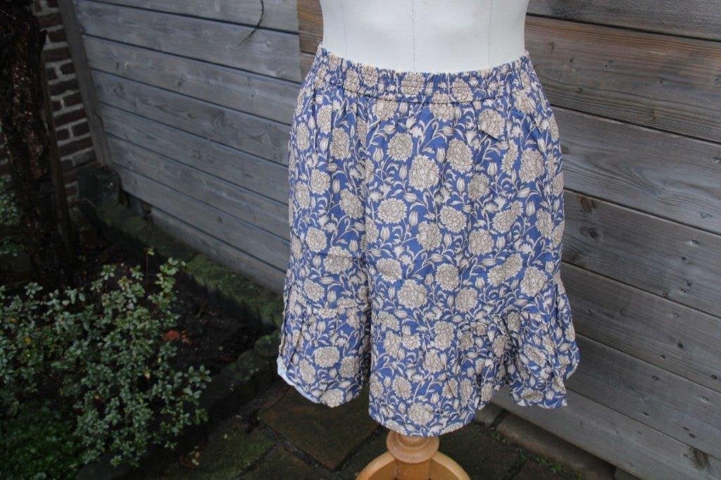 Rok blauw/ beige By Bar mt S Vaste prijs AANBIEDING, Blauw, Ophalen of Verzenden, Zo goed als nieuw, Knielengte