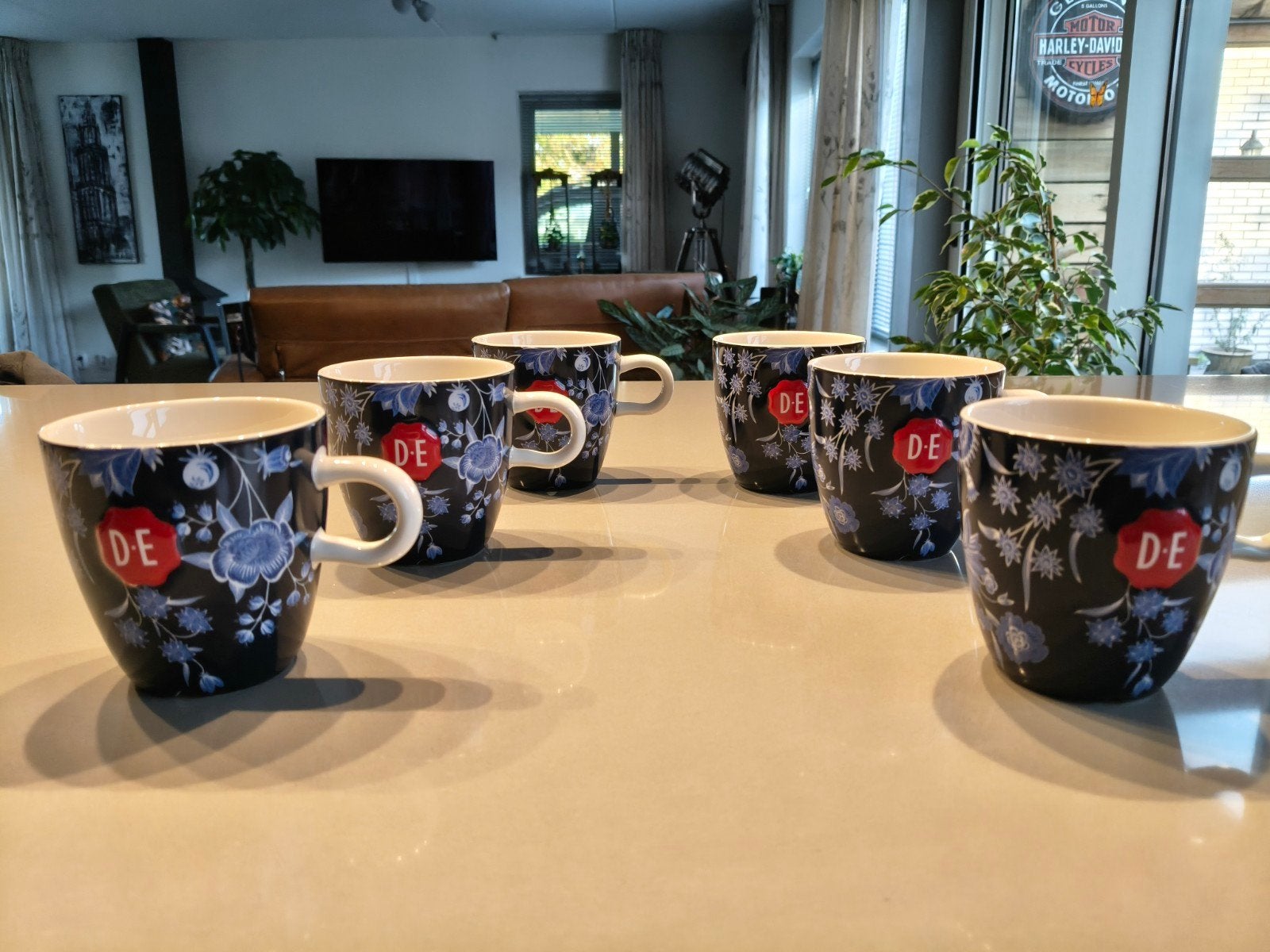 DE mokken Hylper Heritage donker blauw, Ophalen of Verzenden, Zo goed als nieuw, Overige stijlen, Kop(pen) en/of Schotel(s)