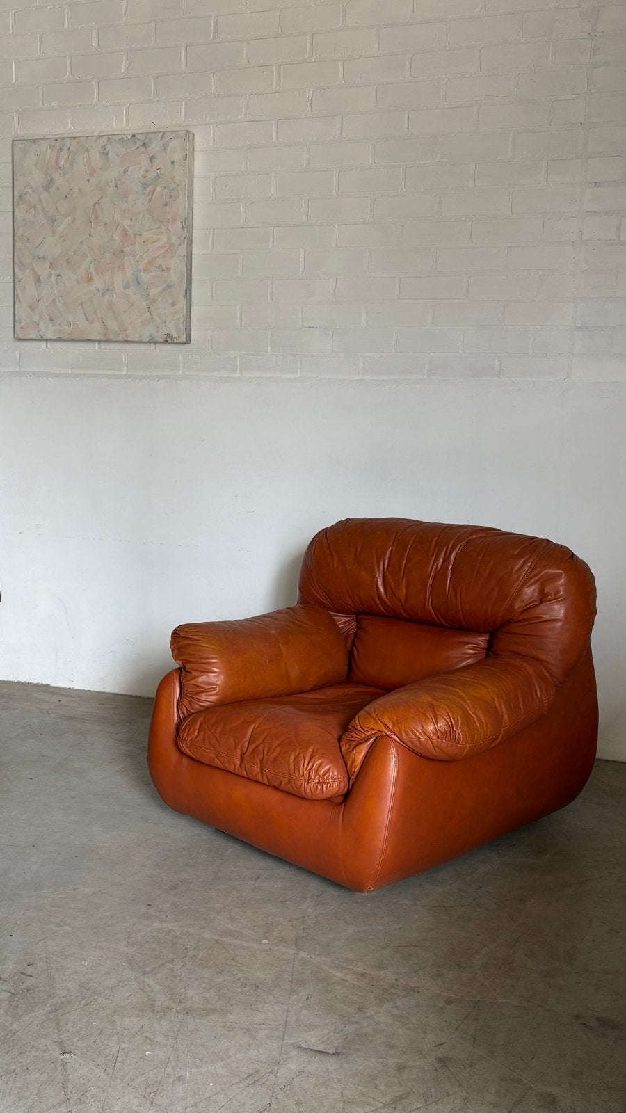 Vintage Fauteuil, Huis en Inrichting, Fauteuils, Ophalen, Gebruikt, Leer, 75 tot 100 cm