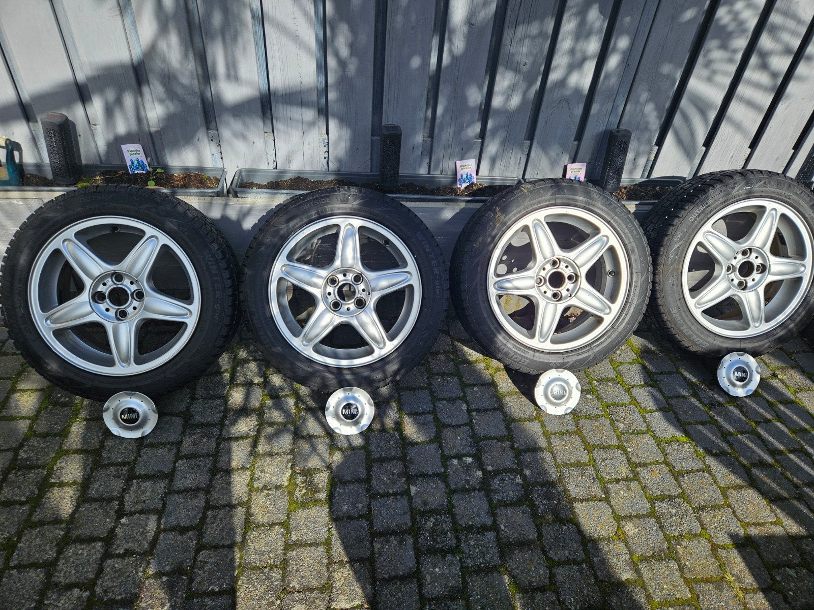 Te koop: setje winterbanden op originele velgen Mini Cooper, Ophalen, 16 inch, Banden en Velgen, Nieuw