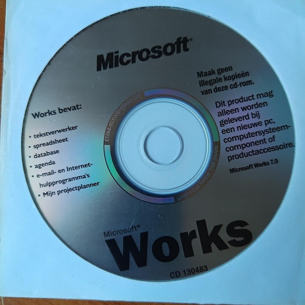 Microsoft Works 7.0 CD - Tekstverwerker, Spreadsheet, Agenda, Ophalen of Verzenden