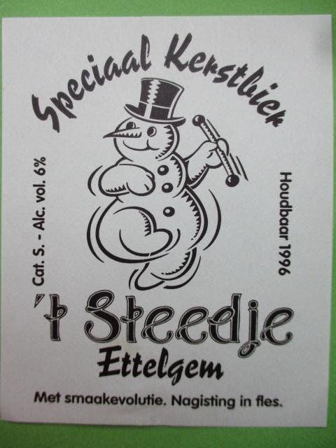 bieretiket Belgie 7-5 (14IJ) t steedje, Ophalen of Verzenden, Gebruikt, Overige typen, Overige merken